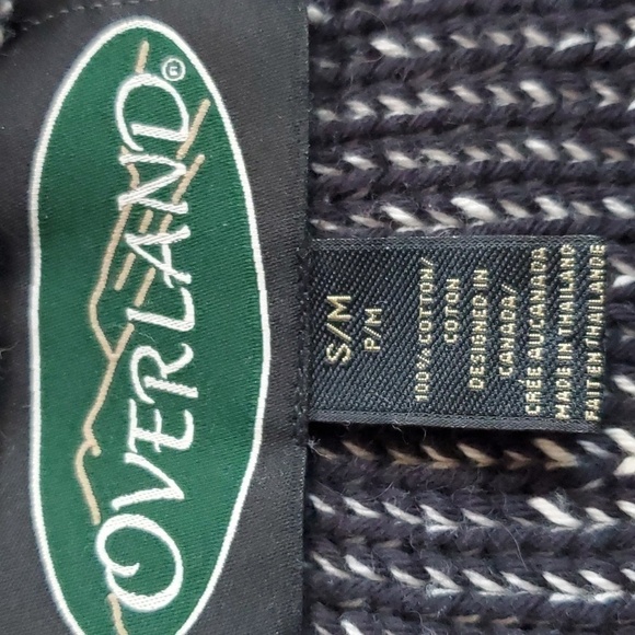 Overland- Cream/Black Heavy Knit Neutral cottage core Cardigan Chunky Boho Sz.M - Picture 6 of 7